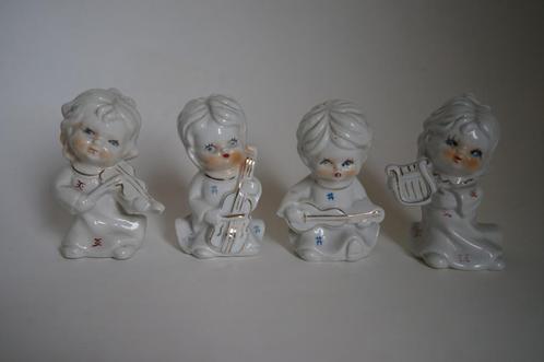4 vintage kerst porseleinen engel kind instrument zang, Antiek en Kunst, Antiek | Porselein, Ophalen of Verzenden