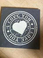 Valentijn schilderij I love You grijs/wit Br55 L55cm, Ophalen of Verzenden, Nieuw, Versiering, Valentijn of Romantisch