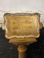 Vintage Florentijns dienblad goud creme groot model, Ophalen of Verzenden, Gebruikt, Rechthoekig, Metaal