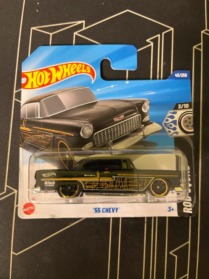 Hot Wheels '55 Chevy, Hobby en Vrije tijd, Modelbouw | Auto's en Voertuigen, Nieuw, Auto, 1:50 of kleiner, Ophalen of Verzenden