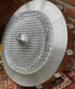 Grote vintage mid century lamp hanglamp UFO glas aluminium, Glas, Ophalen