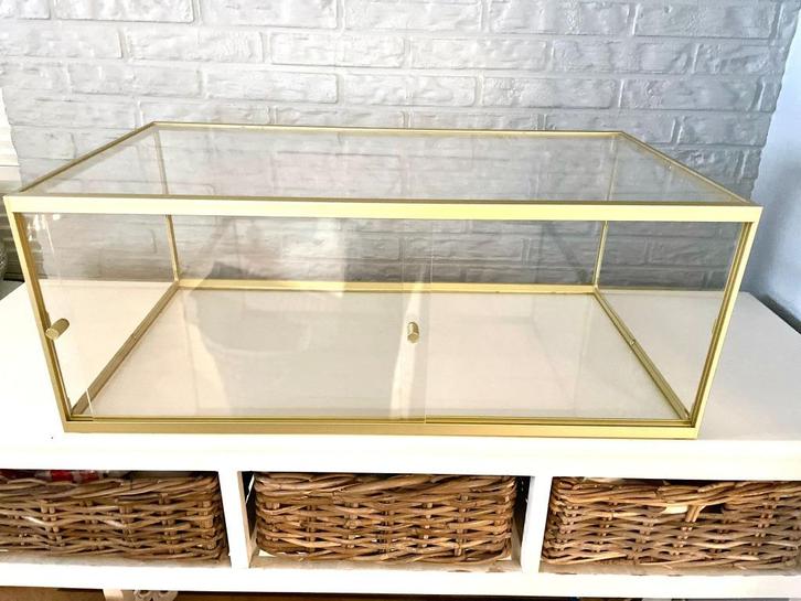 ZGAN! Grote gouden Bakery Display Case vitrine showvitrine, Huis en Inrichting, Kasten | Vitrinekasten, Zo goed als nieuw, Minder dan 100 cm