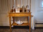 Geloogd Grenen brocante sidetable tafel bureau met Lade, Ophalen, Gebruikt, 50 tot 100 cm, Grenenhout