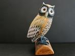 Prachtig handbeschilderde uil jaren 80, Verzamelen, Beelden en Beeldjes, Ophalen of Verzenden, Zo goed als nieuw, Dier