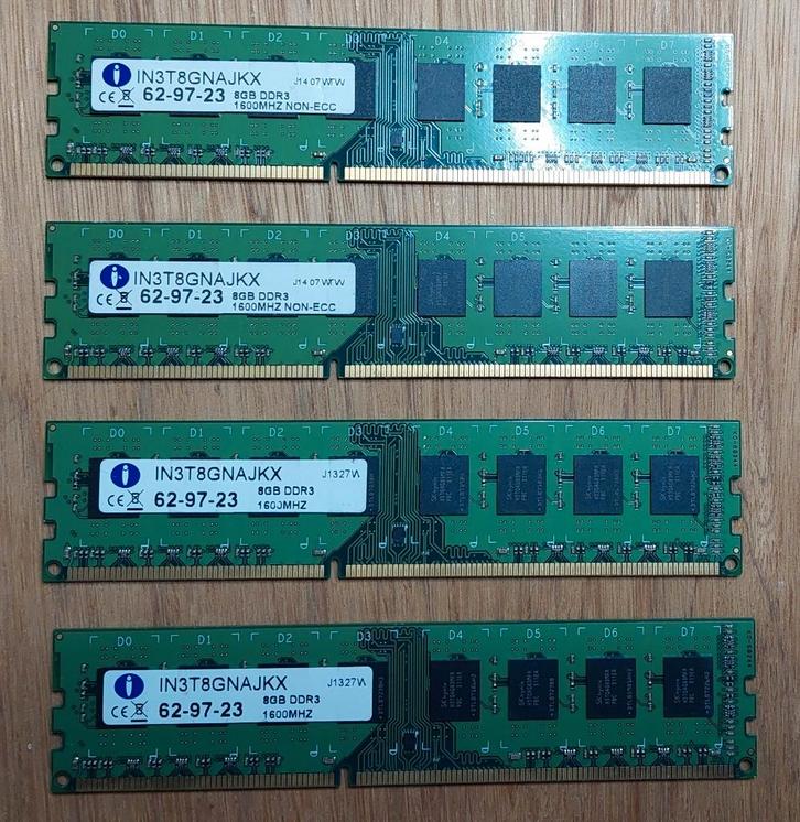 16GB Kit (2x 8GB) SKhynix/Integral 1600Mhz DDR3 PC geheugen, Computers en Software, RAM geheugen, Zo goed als nieuw, Desktop, 32 GB