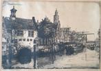 Gravure Aelbrechtskolk Delfshaven Gesigneerd, Antiek en Kunst, Ophalen of Verzenden