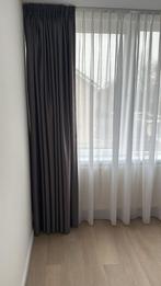 Gordijnen - antraciet en Wit, Ophalen, 100 tot 150 cm, Wit, Zo goed als nieuw