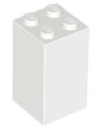 lego pilaren 2x2x3 wit (4), Ophalen of Verzenden, Zo goed als nieuw, Losse stenen, Lego