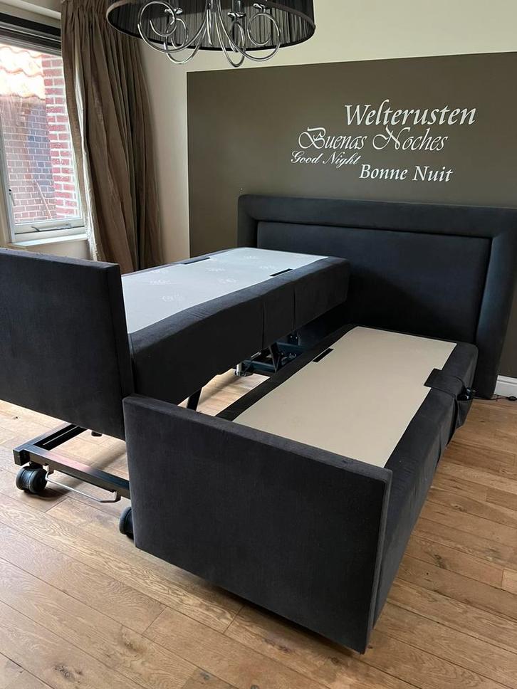 Batavia Hoog/ laag elektrisch verstelbare boxspring, Huis en Inrichting, Slaapkamer | Boxsprings, Zo goed als nieuw, 160 cm, Tweepersoons