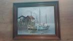 Schilderij: Boten in de Haven, Antiek en Kunst, Ophalen