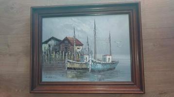Schilderij: Boten in de Haven beschikbaar voor biedingen