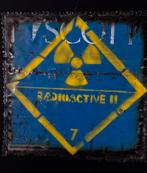 Oud emaille bord  radioactive, Ophalen of Verzenden, Gebruikt, Reclamebord