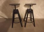 2 zwarte IKEA BARKRUKKEN, Ophalen, In hoogte verstelbaar, 60 tot 90 cm, Hout