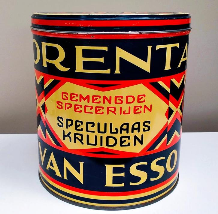 Antiek / Oud Blik / Blikken Verpakking - Van Esso Rotterdam, Verzamelen, Blikken, Gebruikt, Overige, Overige merken, Ophalen of Verzenden