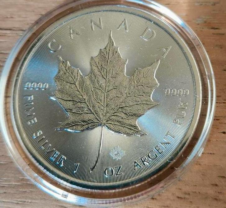 Zilveren Maple Leaf 1 troy ounce, Postzegels en Munten, Edelmetalen en Baren, Zilver, Ophalen of Verzenden