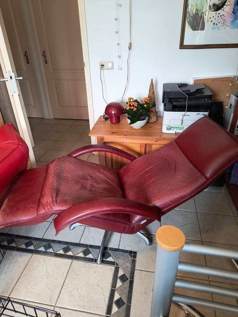 Topform draaifauteuil verstelbaar, Huis en Inrichting, Ophalen, Gebruikt, 50 tot 75 cm, Leer