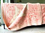 Toffe vintage zalmroze wollen deken van Van Wijk, Huis en Inrichting, Woonaccessoires | Plaids en Woondekens, Ophalen of Verzenden