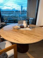 Travertin Eettafel - 130x130, Huis en Inrichting, Tafels | Eettafels, Ophalen, Gebruikt, 100 tot 150 cm, Rond