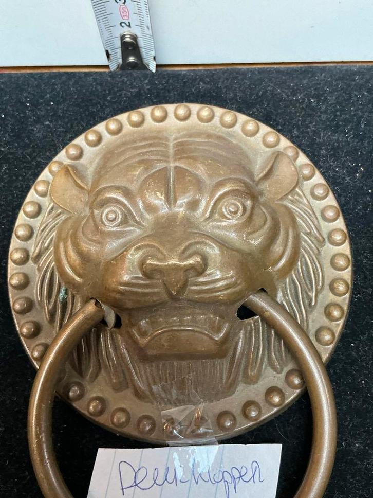 Antieke Leeuwenkop Deurklopper, Huis en Inrichting, Deurbellen, Gebruikt, Ophalen of Verzenden