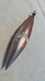 Vintage antieke kerstbal, pegel bedrukt roze, Diversen, Ophalen of Verzenden, Zo goed als nieuw