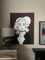 Grote canvas doek vrouw vintagestyle, Ophalen, Nieuw, Schilderij, 50 tot 75 cm