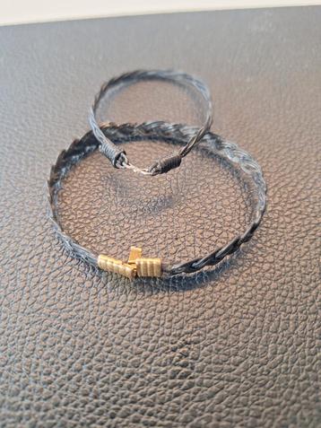 Zwart gevlochten armbanden met olifanten haar. beschikbaar voor biedingen