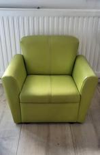 Groene echt leren kinderfauteuil - Zo goed als nieuw!, Ophalen of Verzenden, Zo goed als nieuw, Stoel(en)