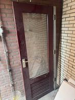 78x202cm Hardhouten meranti buitendeur met dubbelglas, Ophalen, Gebruikt, 80 tot 100 cm, 200 tot 215 cm