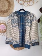 Vintage Dale of Norway wollen vest noors ijslandse trui 80s, Blauw, Niet ingevuld, Ophalen of Verzenden, Zo goed als nieuw