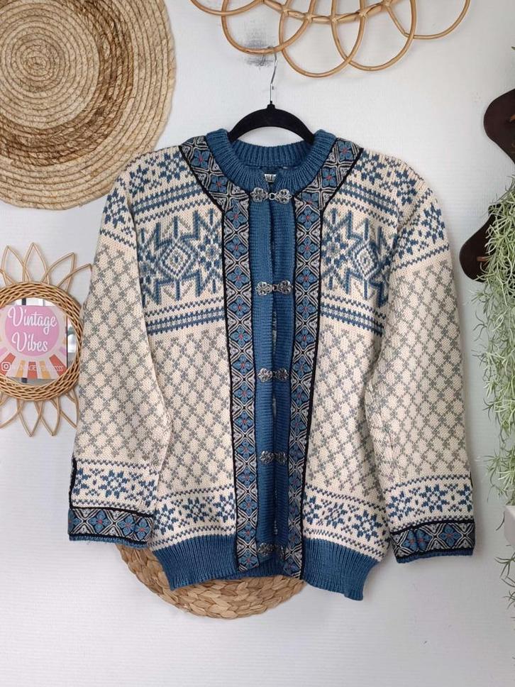 Vintage Dale of Norway wollen vest noors ijslandse trui 80s, Kleding | Dames, Truien en Vesten, Zo goed als nieuw, Maat 38/40 (M)