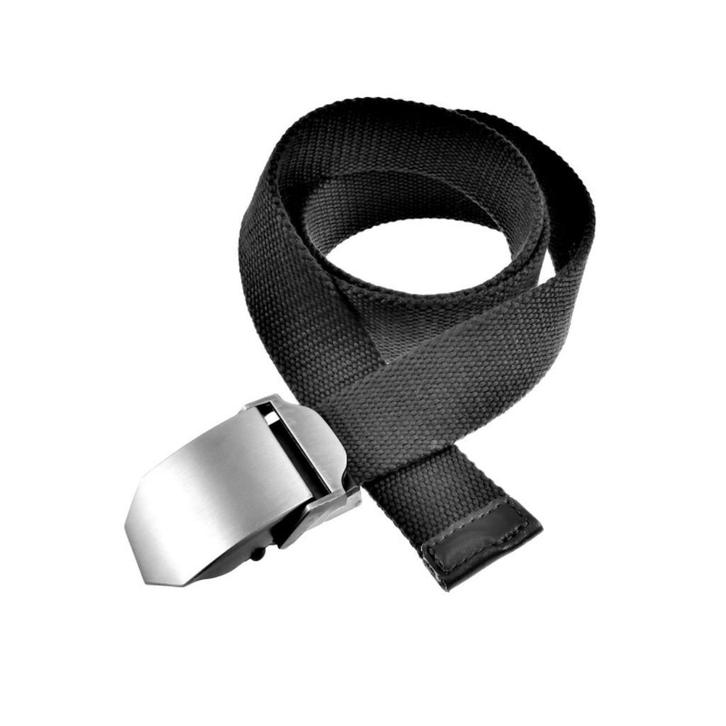 Canvas Riem Heren Vierkante Metalen Gesp Zwart 4cm Breed Tai, Kleding | Heren, Riemen en Ceinturen, Nieuw, Riem of Ceintuur, 115 cm of meer