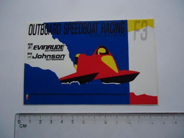 sticker oud SPEEDBOAT Evinrude Johnson outboard motor race, Verzamelen, Stickers, Zo goed als nieuw, Bedrijf of Vereniging, Verzenden