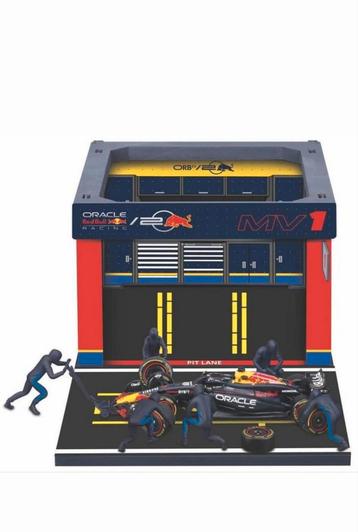 Bburago Red Bull pitbox Max Verstappen RB20 + pitcrew nieuw  beschikbaar voor biedingen
