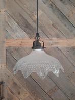 Antiek Holophane lampje , sierlijk glazen hanglamp, Ophalen of Verzenden, Zo goed als nieuw, Glas, Minder dan 50 cm