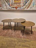 Bijzet tafeltjes 3 stuks, Ophalen, Minder dan 45 cm, Minder dan 55 cm, Metaal of Aluminium