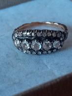 Antieke gouden riviera ring met 5 grote roosdiamanten, Ophalen of Verzenden, Goud, Ring, Met edelsteen