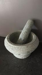 Stoere stenen vijzel met stamper, Verzenden, Gebruikt