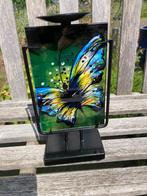 BUTTERFLY KANDELAAR GLAS NIEUW, Ophalen of Verzenden