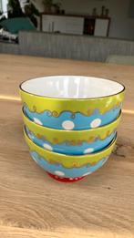3 x blauwe soepkom Oilily voor Douwe Egberts, Ophalen of Verzenden, Zo goed als nieuw, Overige stijlen, Kom(men)