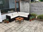 Loungeset met kussens en houten tafeltje, Tuin en Terras, Ophalen, Zo goed als nieuw, Overige materialen, Loungeset