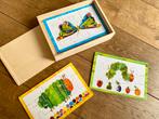 Puzzels ‘Rupsje Nooitgenoeg’ in houten kistje, Kinderen en Baby's, Speelgoed | Kinderpuzzels, Ophalen, Gebruikt