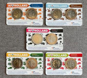 Collectie 2 Euromunten | Ik hou van Holland | 5 Coincards beschikbaar voor biedingen