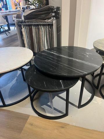Salontafel set van 2 zwart beschikbaar voor biedingen