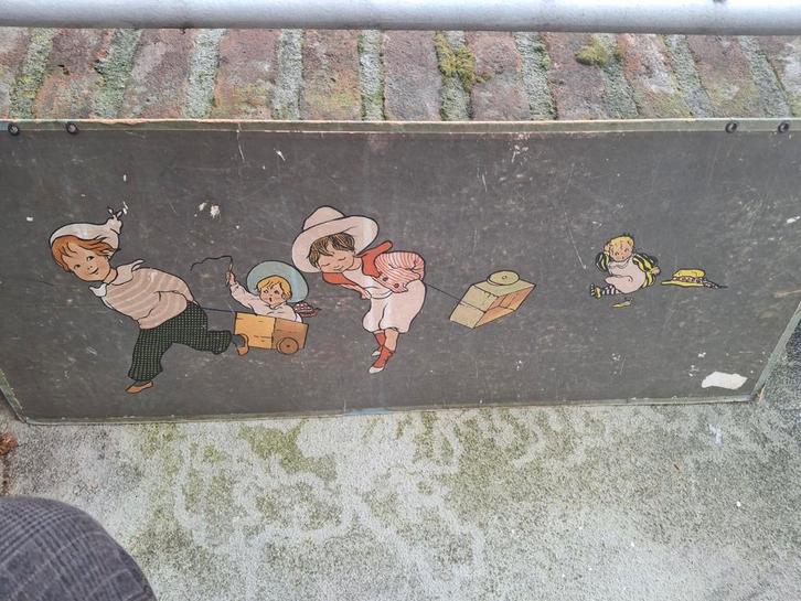 Tavlor  Vintage Kinderprent op Bord, Antiek en Kunst, Antiek | Schoolplaten, Overige thema's, Ophalen of Verzenden