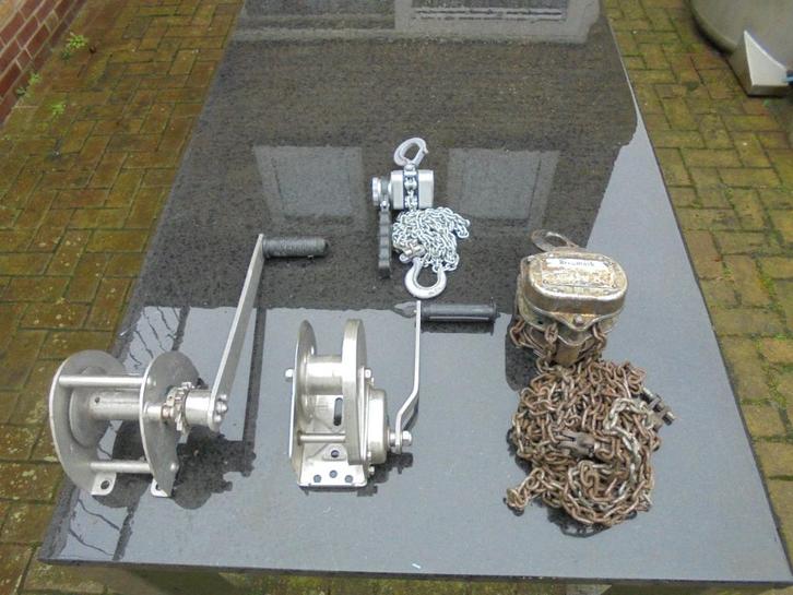 Takel, kettingtakel, lier, ketting takel, bootlier, REMA., Doe-het-zelf en Verbouw, Lieren en Takels, Gebruikt, Handmatig, Ophalen