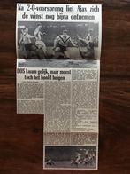 Voetbal krantenartikel Ajax DOS januari 1962, Ophalen of Verzenden, Gebruikt, Ajax