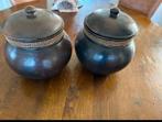 Indonesische Potten Set - Ø20cm, H25cm, Huis en Inrichting, Woonaccessoires | Schalen en Manden, Gebruikt, Schaal, Rond, Ophalen of Verzenden