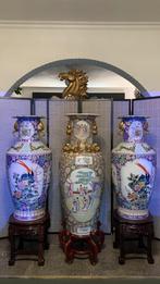3 MAGNIFICENT BIG FAMILY ROSE VASES WITH WONDERFULL MOTIF, Ophalen