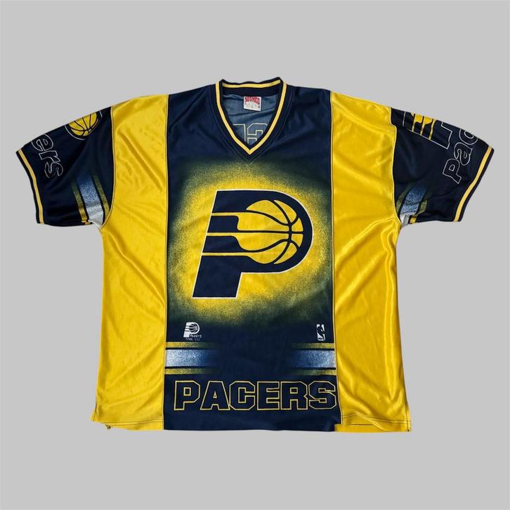 Vintage 90s NBA Pacers NUTMEG shooting jersey XL basketball, Sport en Fitness, Basketbal, Zo goed als nieuw, Kleding, Ophalen of Verzenden