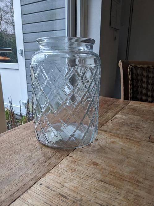 Vaas, transparant glas, diameter 12,5 cm, Huis en Inrichting, Woonaccessoires | Vazen, Zo goed als nieuw, Overige kleuren, Minder dan 50 cm